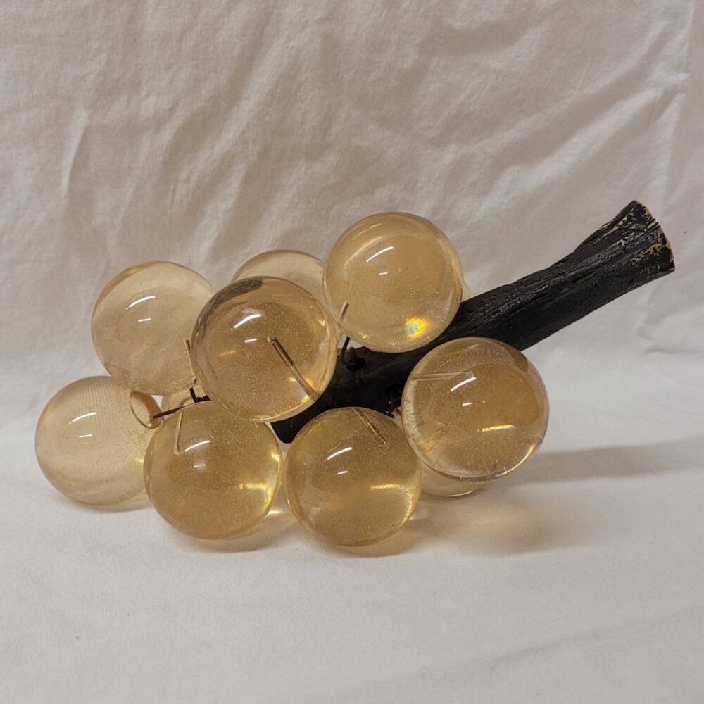 Lucite Grape Cluster, Champagne Color, MCM Decor